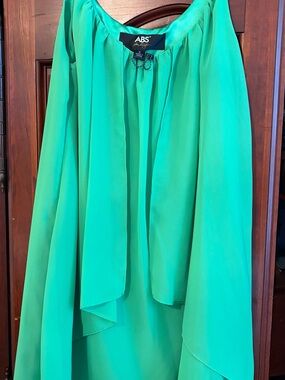 ABS Allen Schwartz Bright Teal Chiffon Mini Dress